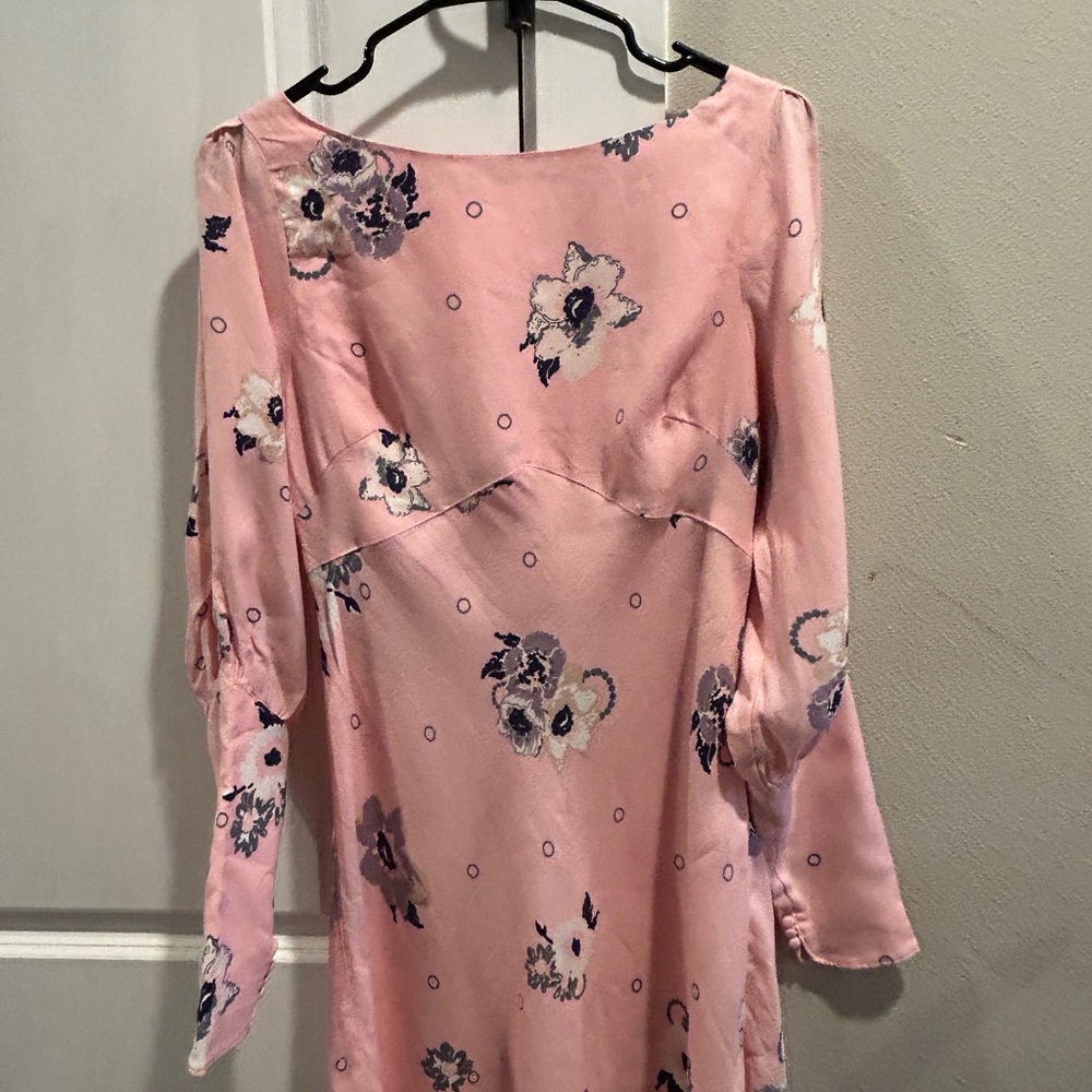 Free People Blush Floral Long Sleeve Dress